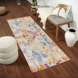 Livabliss Floransa-Abstract Grey Pink Yellow Blue Modern Marble Living Dining Rug - Size: 200 cm x 275 cm - thumbnail 8