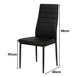 KOSY KOALA Wooden Dining Table with 4 Black Leather Chairs & Bench - Dining Kitchen Room Furniture in Brown - thumbnail 7