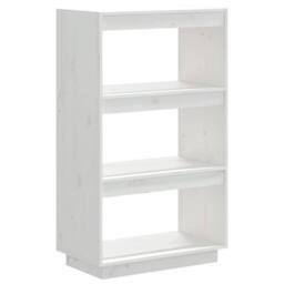 Berkfield Home Book Cabinet/Room Divider White 60x35x103 cm Solid Wood Pine - Size: 60 x 35 x 103 cm - thumbnail 1