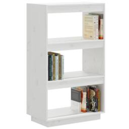 Berkfield Home Book Cabinet/Room Divider White 60x35x103 cm Solid Wood Pine - Size: 60 x 35 x 103 cm - thumbnail 4