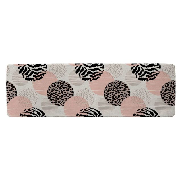 Benjamin Tate Design Abstract Geometrics With Animal Print & Circles Runner Rug in Natural - Size: 67 cm x 230 cm - image 1