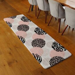 Benjamin Tate Design Abstract Geometrics With Animal Print & Circles Runner Rug in Natural - Size: 67 cm x 230 cm - thumbnail 2