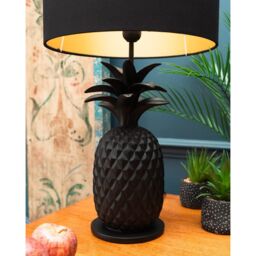 Madison & Mayfair Black & Gold Pineapple Lamp with Matching Shade - thumbnail 3