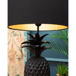 Madison & Mayfair Black & Gold Pineapple Lamp with Matching Shade - thumbnail 2
