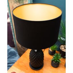 Madison & Mayfair Black & Gold Pineapple Lamp with Matching Shade - thumbnail 4