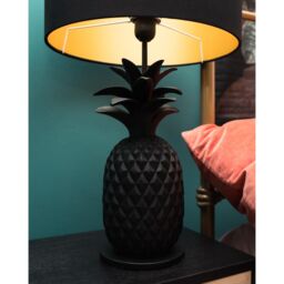 Madison & Mayfair Black & Gold Pineapple Lamp with Matching Shade - thumbnail 6