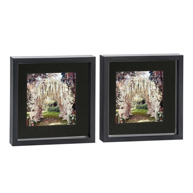 "Nicola Spring 10x10"" 3D Box Photo Frames 6x6"" x2 in Black" - image 1
