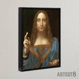 "Artery8 Da Vinci Salvator Mundi Jesus World Saviour Framed Canvas Wall Art Print - Size: W12"" x H16""" - thumbnail 2
