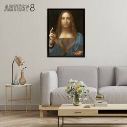 "Artery8 Da Vinci Salvator Mundi Jesus World Saviour Framed Canvas Wall Art Print - Size: W12"" x H16""" - thumbnail 3