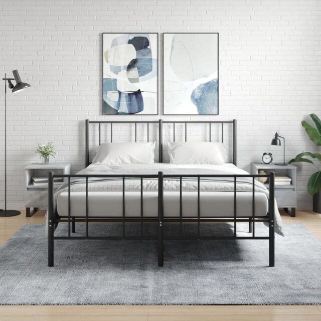Berkfield Home Bedside Cabinets 2 pcs Concrete Grey 40x35x50 cm Engineered Wood - Size: 40 x 35 x 50 cm - image 1