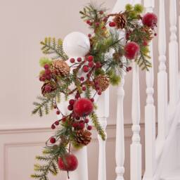 Dibor Country Hedgerow Xmas Table Decor Christmas Garland 1.8m - Size: Large - thumbnail 2