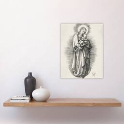 "Artery8 The Virgin on the Crescent Moon Durer Wall Art Poster Print in White - Size: W12"" x H16""" - thumbnail 4