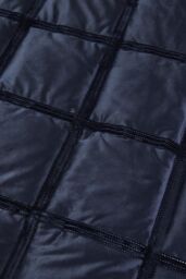 Soiree 'Brighton Square' Soft Velvet Box Stitched Duvet Cover Set in Navy - Size: Double - thumbnail 4