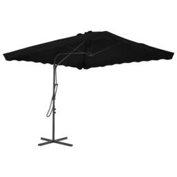 Berkfield Home Outdoor Parasol with Steel Pole Black 250x250x230 cm - Size: 250 x 250 x 230 cm - thumbnail 2