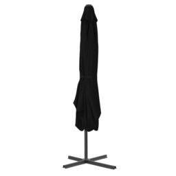 Berkfield Home Outdoor Parasol with Steel Pole Black 250x250x230 cm - Size: 250 x 250 x 230 cm - thumbnail 3