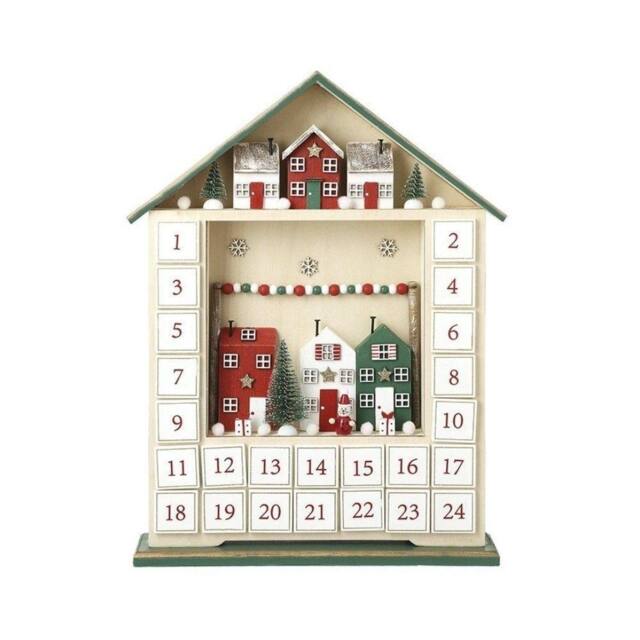 Garden Greatness Grand Wooden Houses Advent Calender in Brown - Size: 1 Pack