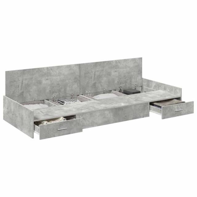 Berkfield Home Modern Storage Bed Frame Concrete Grey 90 x 200 cm Engineered wood - image 1