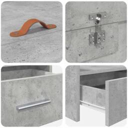 Berkfield Home Modern Storage Bed Frame Concrete Grey 90 x 200 cm Engineered wood - thumbnail 9