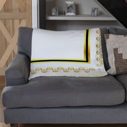 Benjamin Tate Design Ancient Egyptian Gold Border Blanket in Natural - Size: 120 cm x 150 cm - thumbnail 2