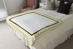Benjamin Tate Design Ancient Egyptian Gold Border Blanket in Natural - Size: 120 cm x 150 cm - thumbnail 3