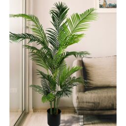 Pegdev 180cm Artificial Palm Tree in Black Pot for Home or Garden in Green - thumbnail 2