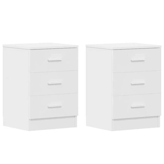 Berkfield Home Bedside Cabinets 2 pcs White 38x35x56 cm Engineered Wood - Size: 38 x 35 x 56 cm - image 1
