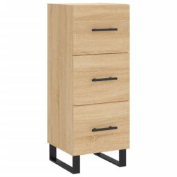 Berkfield Home Sideboard Sonoma Oak 34.5x34x90 cm Engineered Wood in Brown - thumbnail 2