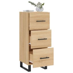 Berkfield Home Sideboard Sonoma Oak 34.5x34x90 cm Engineered Wood in Brown - thumbnail 4