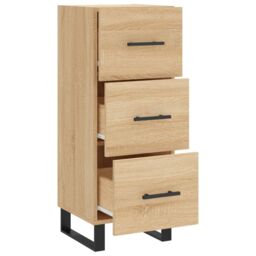 Berkfield Home Sideboard Sonoma Oak 34.5x34x90 cm Engineered Wood in Brown - thumbnail 5