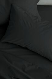 Catherine Lansfield 'Easy Iron Percale' Standard Pillowcase Pair in Black - Size: Standard Pillow Case - thumbnail 1