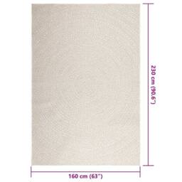 Berkfield Home Rug ZIZUR Cream 160x230 cm Jute Look Indoor & Outdoor - Size: Medium - thumbnail 9