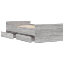 Berkfield Home Modern Bed Frame with Drawers without Mattress Grey Sonoma 90x200 cm - thumbnail 5
