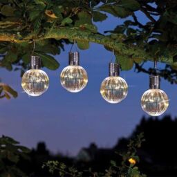 Marco Paul Pack of 4 Firefly Orb Solar Powered Garden Lights in Clear - thumbnail 1