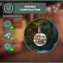 Marco Paul Pack of 4 Firefly Orb Solar Powered Garden Lights in Clear - thumbnail 3