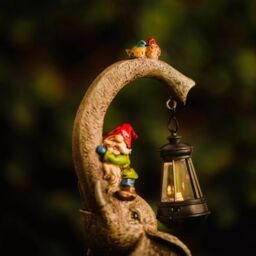 Marco Paul Large Elephant Garden Ornament with Solar Lantern in Grey - thumbnail 4