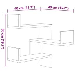 Berkfield Home Wall Corner Shelf 2 pcs Sonoma Oak 40x40x50 cm Engineered Wood in Tan - Size: 40 x 40 x 50 cm - thumbnail 9