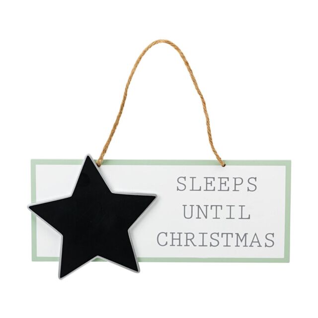 Suki Gifts Sleeps Until Christmas Countdown Chalk Board Sign in White