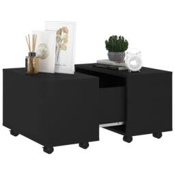 Berkfield Home Elegant Coffee Table Black 60x60x38 cm Engineered Wood - Size: 60 x 60 x 38 cm - thumbnail 4