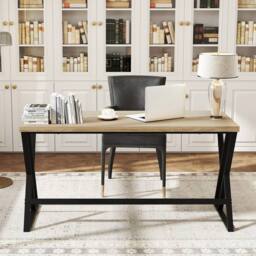 NESTLUNE Large Industrial Office Desk 150 CM Computer Desk in Brown - Size: 100 cm x 15 cm