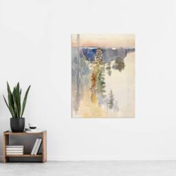 "Artery8 Albert Edelfelt View from Kaukola Ridge Watercolour Wall Art Print - Size: W12"" x H16""" - thumbnail 4