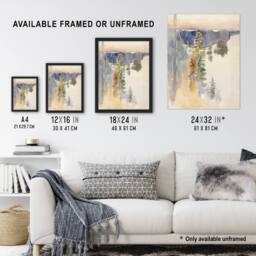 "Artery8 Albert Edelfelt View from Kaukola Ridge Watercolour Wall Art Print - Size: W12"" x H16""" - thumbnail 3