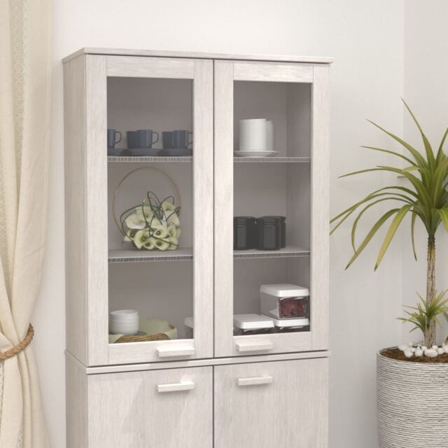 Berkfield Home Top for Highboard HAMAR White 85x35x100 cm Solid Wood Pine - Size: 85 x 35 x 100 cm - image 1