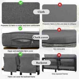 Direct Wicker Outdoor L-Shaped Corner Sofa Garden Lounge Set in Grey - Size: 4 Person - thumbnail 2