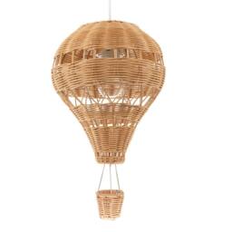 Happy Homewares Quirky Hot Air Balloon Natural Rattan Easy Fit Pendant Lighting Shade in Brown - thumbnail 2