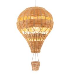Happy Homewares Quirky Hot Air Balloon Natural Rattan Easy Fit Pendant Lighting Shade in Brown