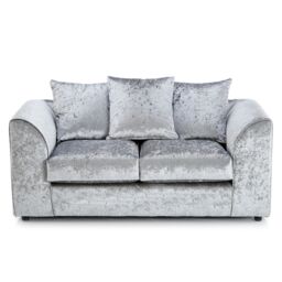 Furnishings For Less UK Crystal Crushed Velvet Sofa Set 3 & 2 Seater Sofa Scatter Back Curved Arm in Silver - thumbnail 3
