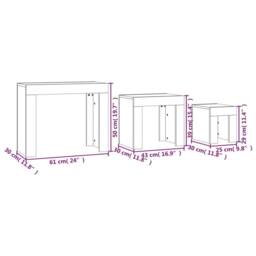FLAVORA 3Pcs Concrete Grey Engineered Wood Nesting Coffee Tables - Size: 0.6m2 - thumbnail 6