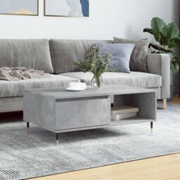 Berkfield Home Coffee Table Concrete Grey 90x60x35 cm Engineered Wood - Size: 90 x 60 x 35 cm - thumbnail 2