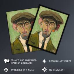 Artery8 Self Portrait in Green Arnold Weisz Kubincan Framed Wall Art Print - Size: A4 - thumbnail 2