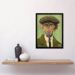 Artery8 Self Portrait in Green Arnold Weisz Kubincan Framed Wall Art Print - Size: A4 - thumbnail 4